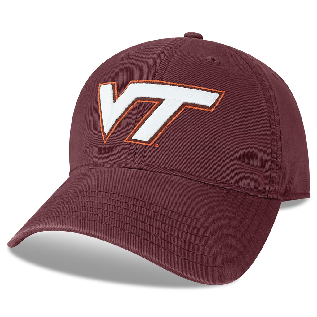 Legacy NCAA Officially Licensed Baseball Hat, Virginia Tech Hokies, Lightweight Cap for Men & Women, Relaxed Twill Adjustable (EZA), Maroon, One Size Fits Most, Adjustable Fabric Closure