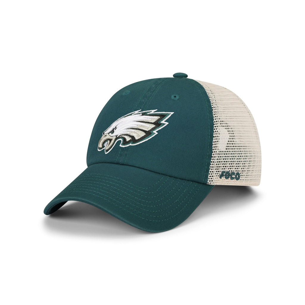 FOCO Philadelphia Eagles NFL Primary Logo Casual Trucker Cap - Midnight Green
