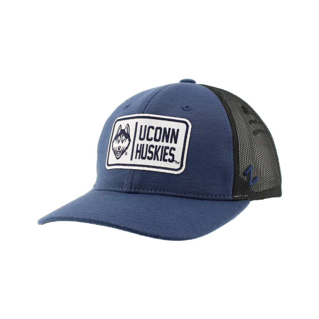 ZHATS Standard NCAA Officially Licensed Trucker Hat Carson Patch Defer Navy Black, Blue, One Size