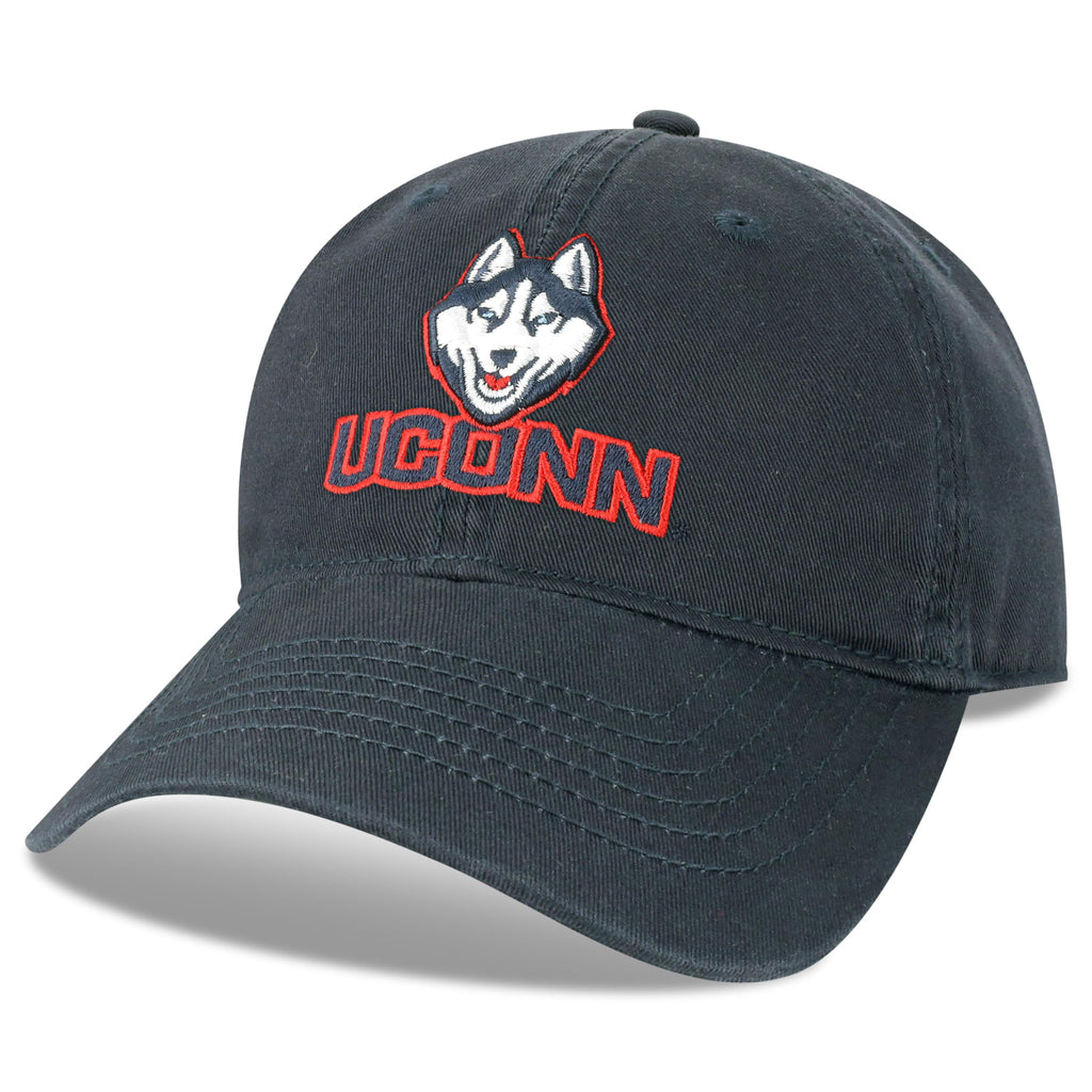 Legacy NCAA Officially Licensed Baseball Hat, Connecticut Huskies, Lightweight Cap for Men & Women, Relaxed Twill Adjustable (EZA), Navy, One Size Fits Most, Adjustable Fabric Closure