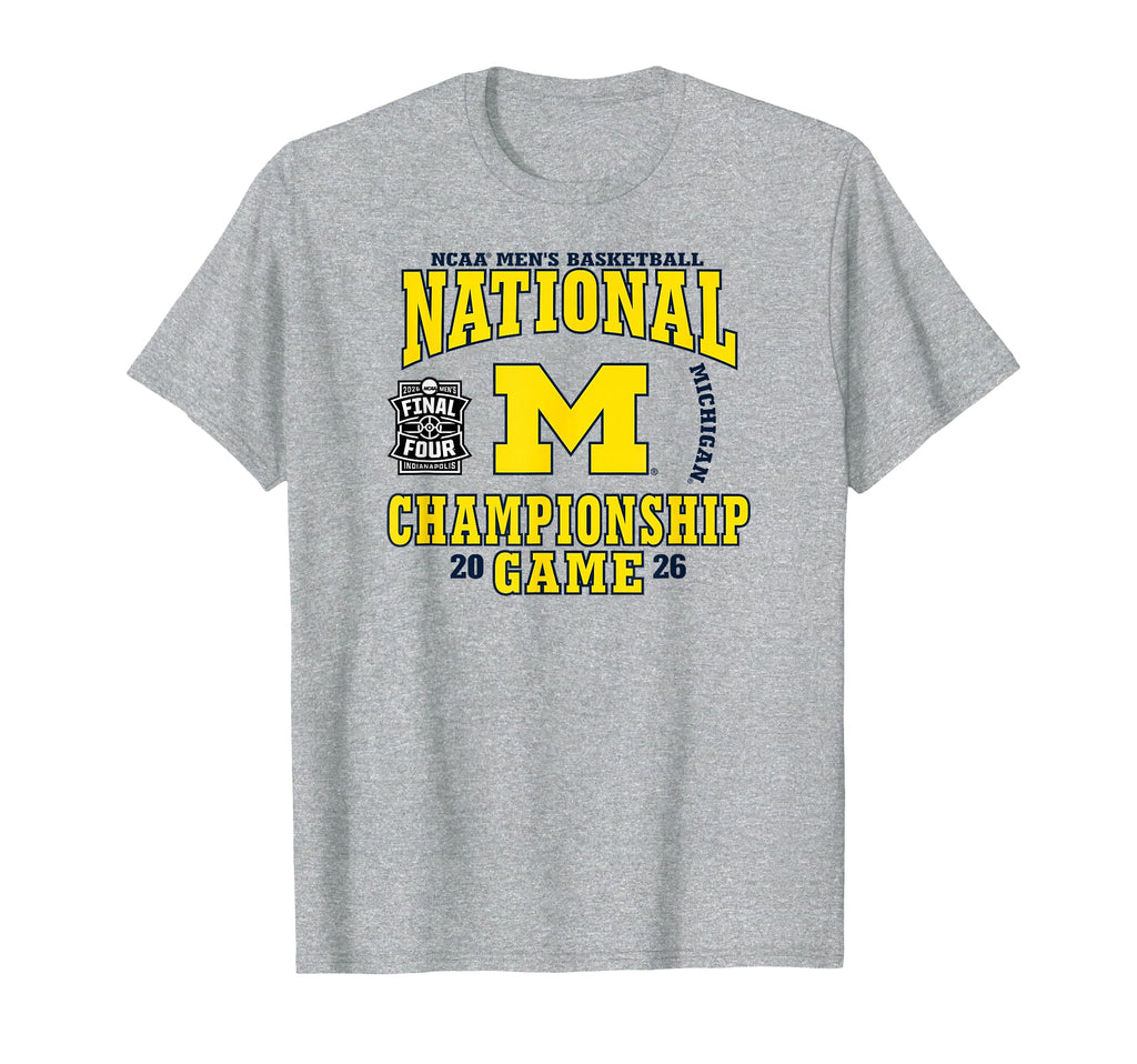 Michigan Wolverines Championship Game 2026 M Basketball Gray T-Shirt