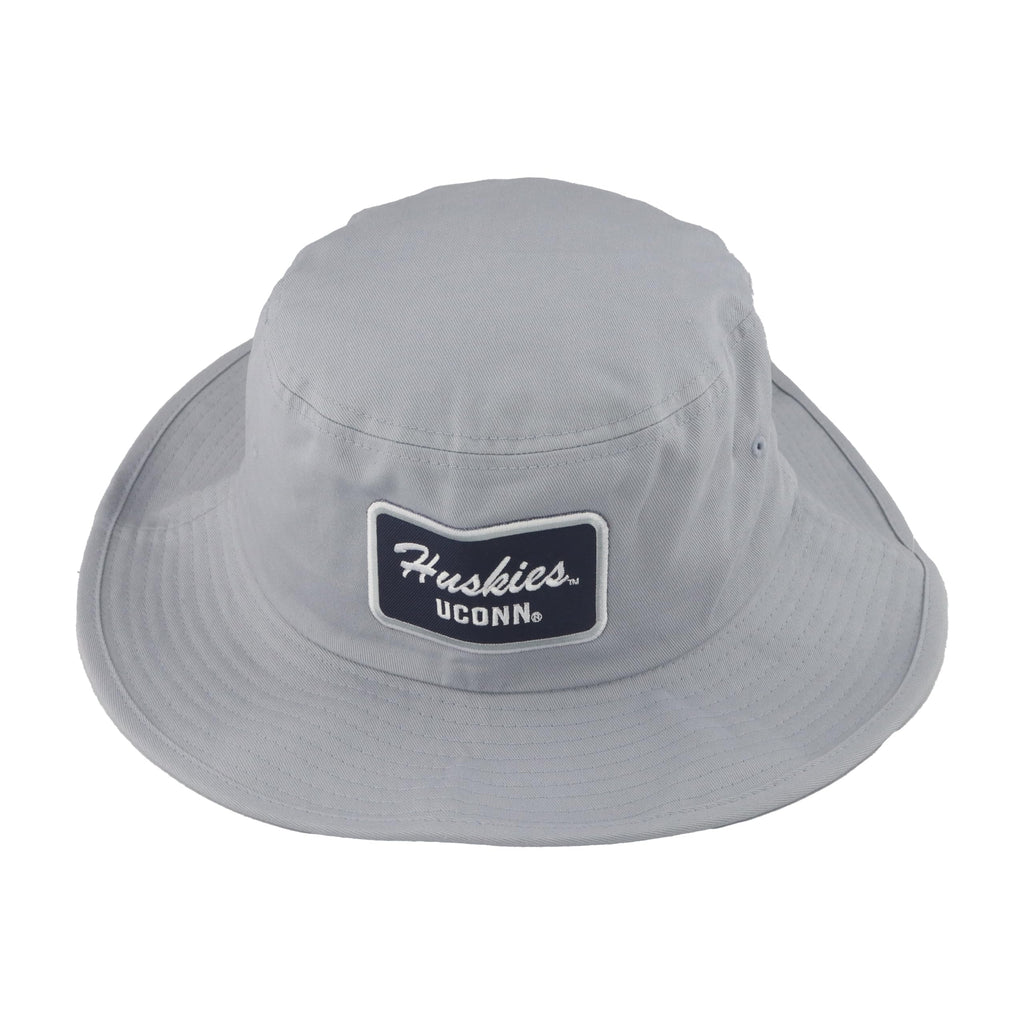 Connecticut Huskies NCAA Officially Licensed Bucket Hat Patch Gray Brick