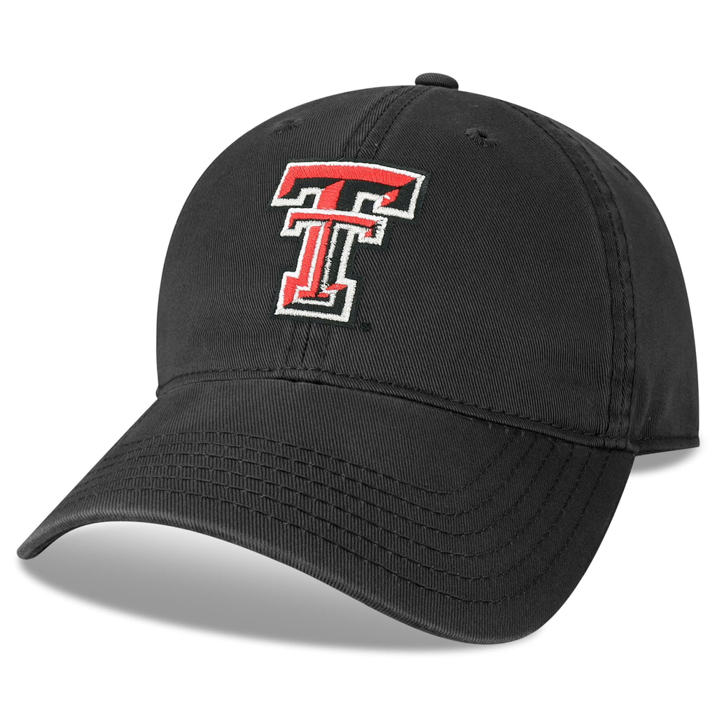 Legacy NCAA Officially Licensed Baseball Hat, Texas Tech Red Raiders, Lightweight Cap for Men & Women, Relaxed Twill Adjustable (EZA), Black, One Size Fits Most, Adjustable Fabric Closure