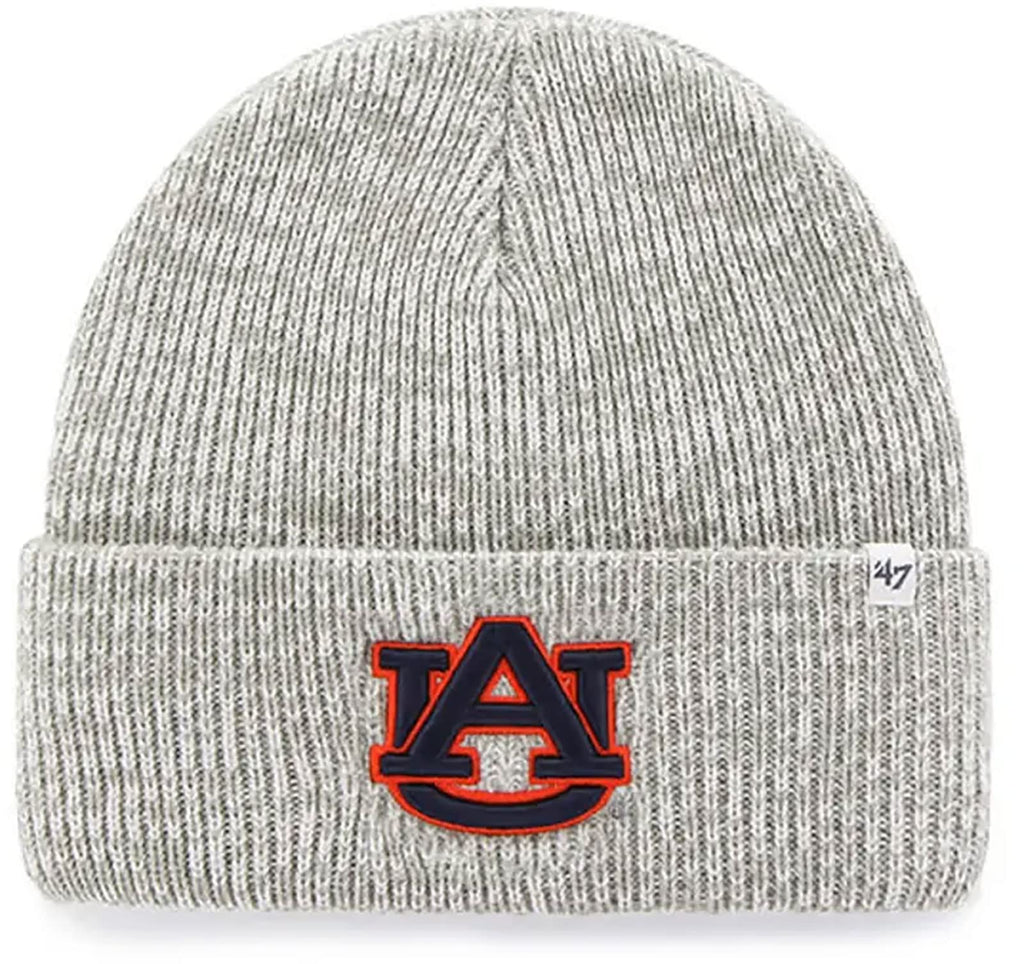 '47 Auburn Tigers Auburn Beanie Mens Womens Cuffed Knit Winter Hat, Stretch Fit, Light Gray, One Size