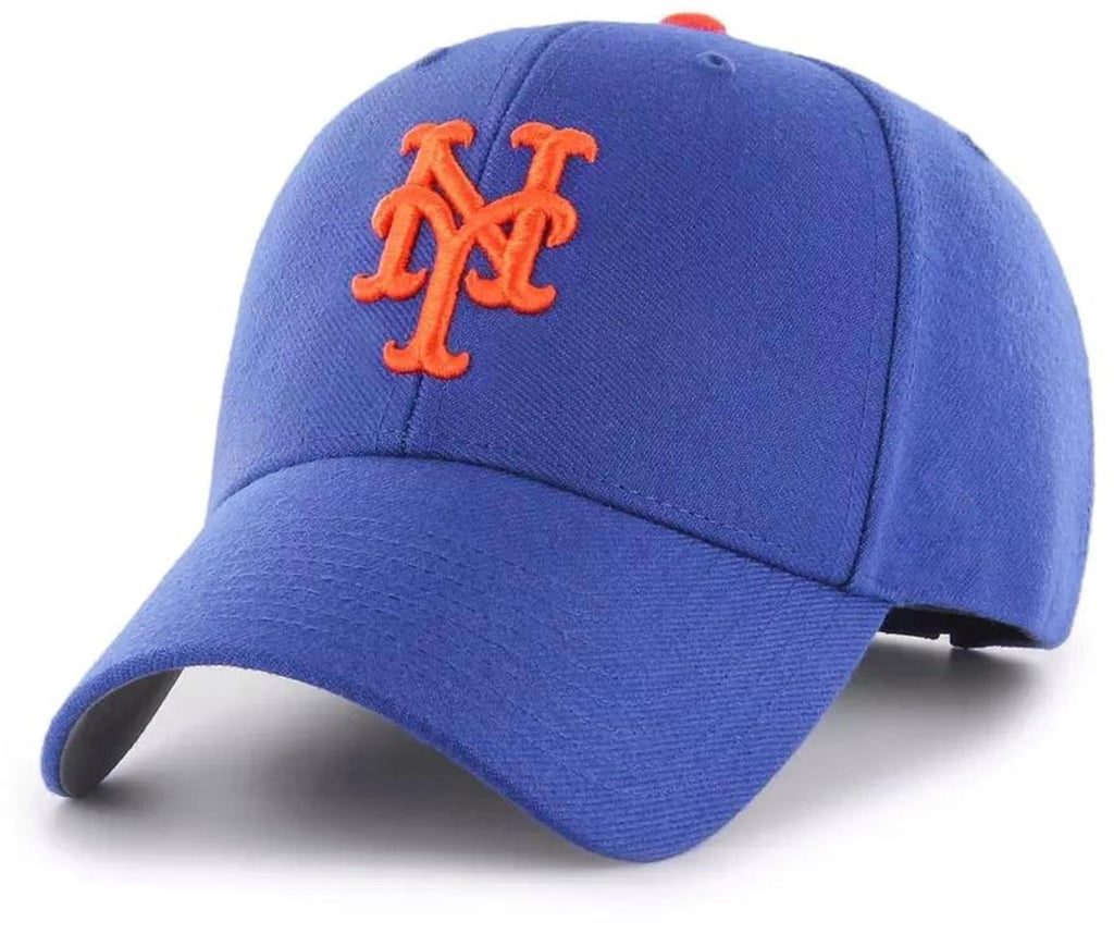 Officially Licensed NY Mets Baseball MVP Blue Hat Adjustable Embroidered Classic Primary Team Logo Structured Sports Cap