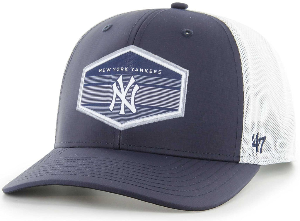 47 MLB Burgess Adjustable Snapback Mesh Trucker Hat, Adult One Size Fits All (New York Yankees)