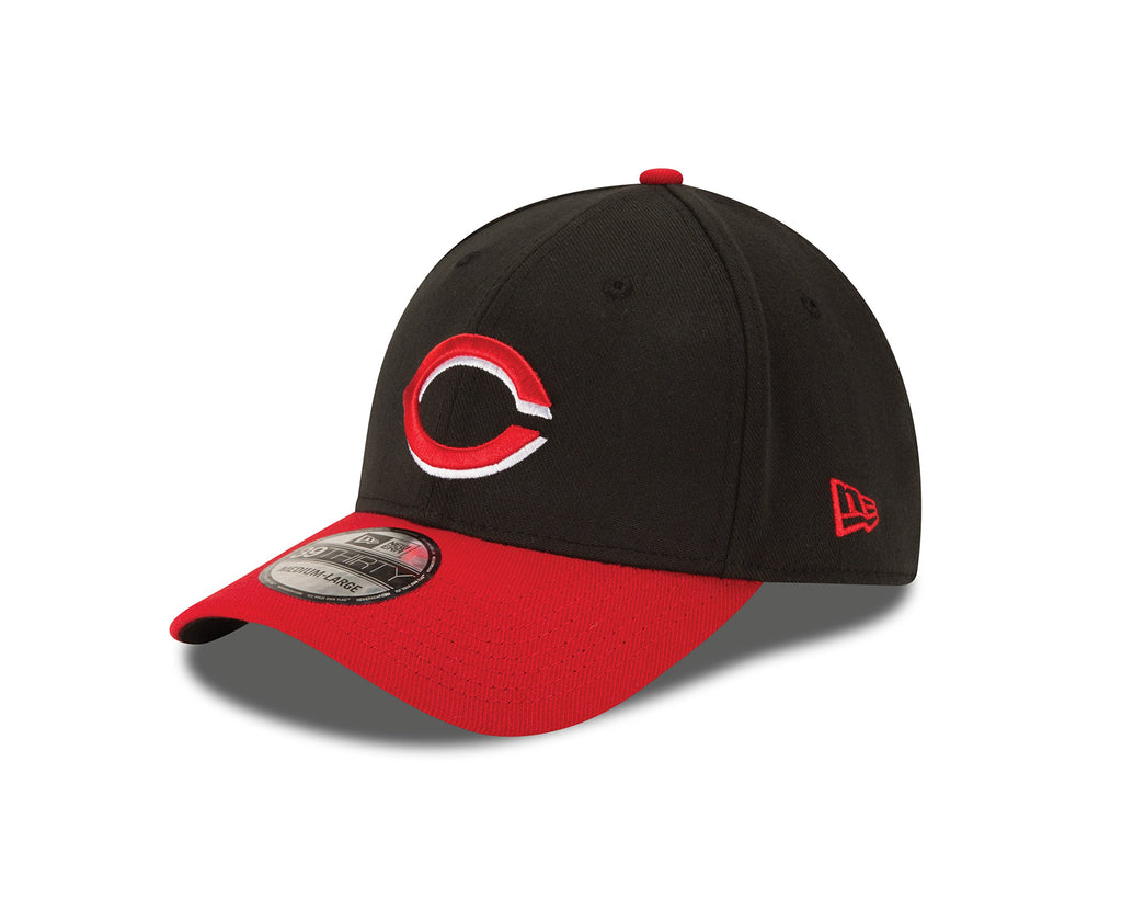 New Era MLB Cincinnati Reds Team Classic Alternative 39Thirty Stretch Fit Cap, Black, Small/Medium