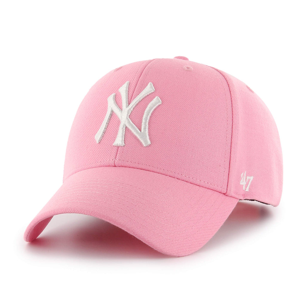 47 Brand NY Yankees MVP Cap B-MVPSP17WBP-RS, Womens, Pink/White,