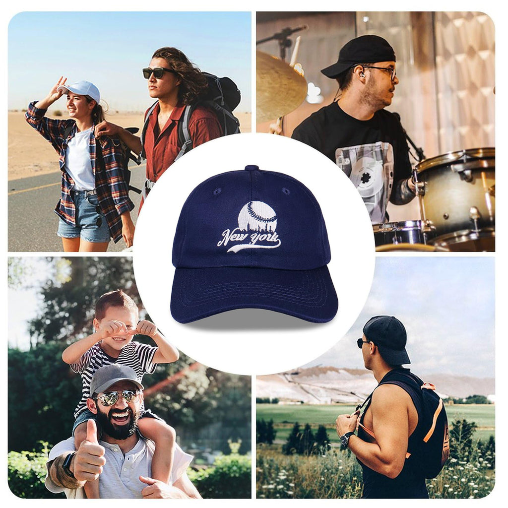 Fcexanthon Personnalisation City Embroidered Baseball Hat for Men Women Youth Team Color Cap Trucker Hats Fans Gifts (US, Alpha, One Size, NYY-Navy)