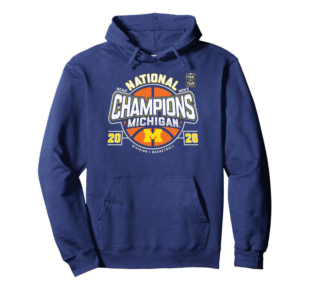 Michigan Wolverines National Champs 2026 Men's Basketball Pullover Hoodie
