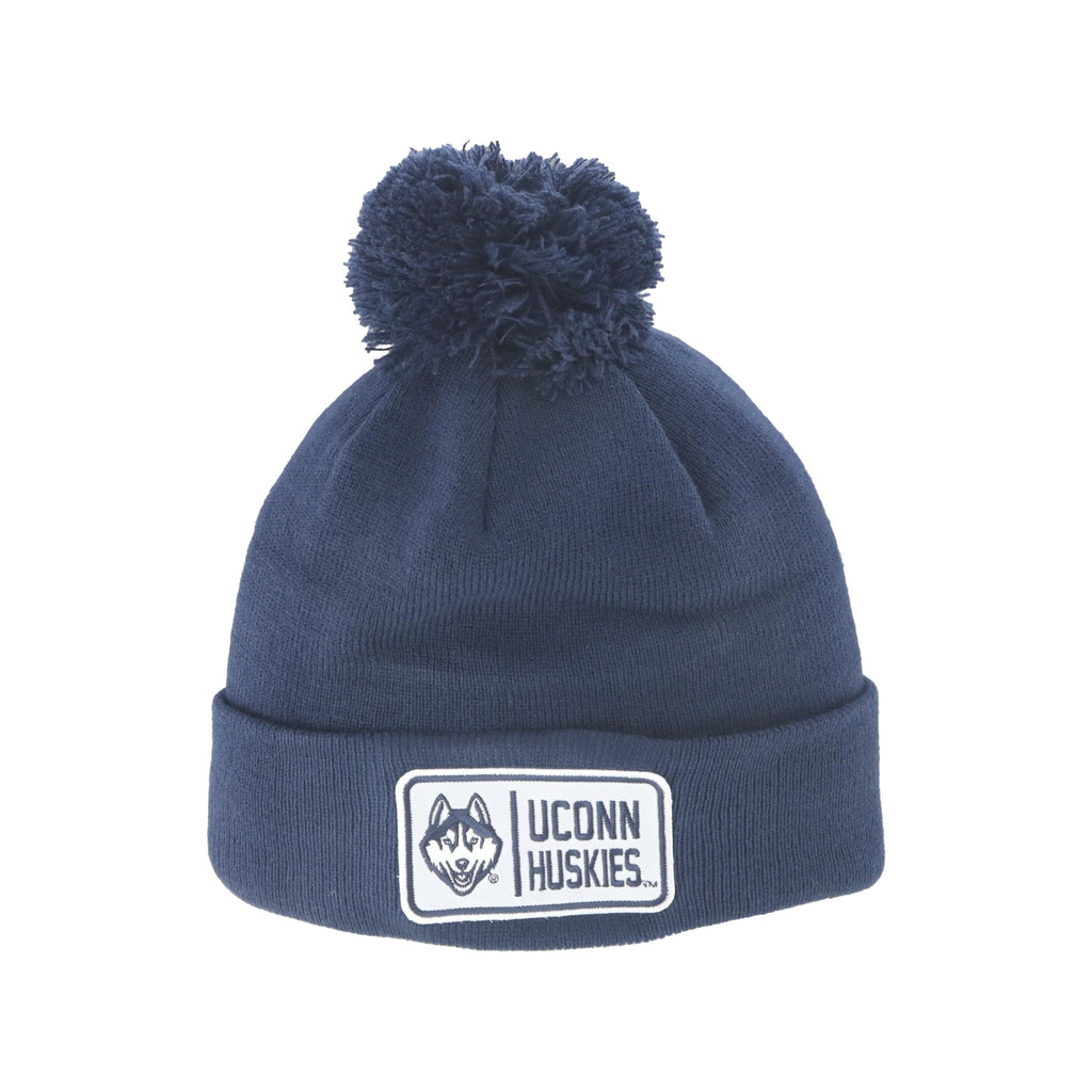 Connecticut Huskies NCAA Officially Licensed Pom Beanie Patch Defer Team Color