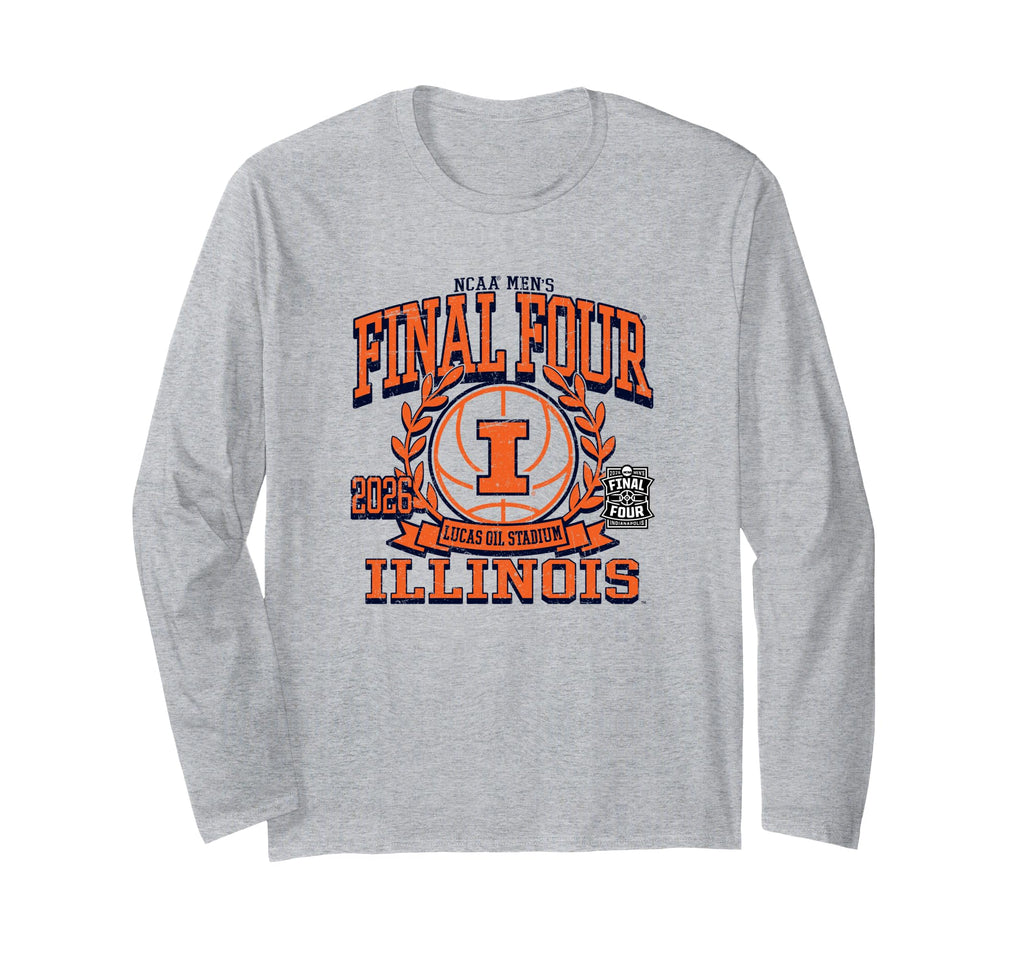 Illinois Illini Final Four 2026 Men's Basketball Retro Long Sleeve T-Shirt