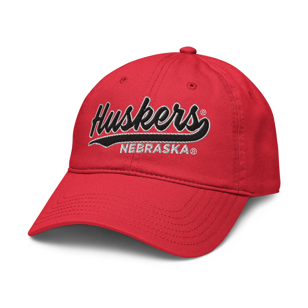 Nebraska Cornhuskers Cursive Red Officially Licensed Adjustable Baseball Hat