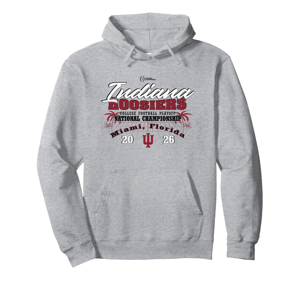 Indiana Hoosiers CFP National Championship 2026 Gray Pullover Hoodie