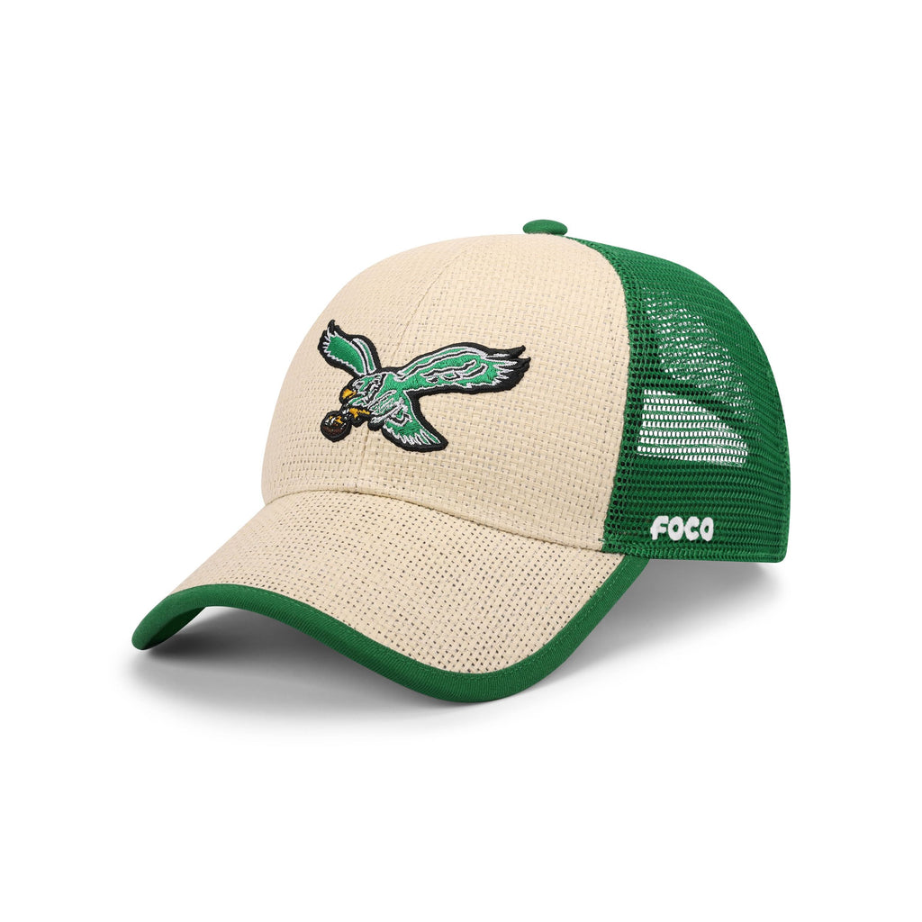 FOCO Philadelphia Eagles NFL Straw Casual Trucker Cap