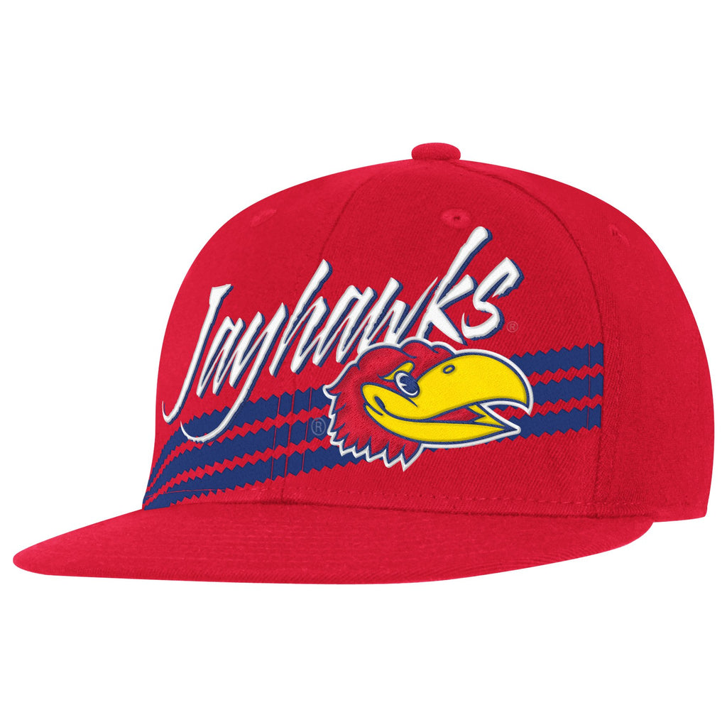 NCAA Kansas Jayhawks Men's Flat Visor Flex Hat (Red, Small/Medium)