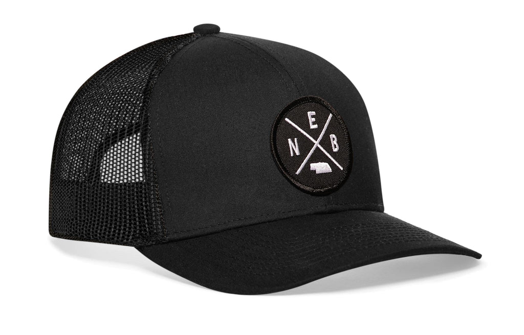 HAKA Nebraska Black Trucker Hat – NEB Mesh Snapback Cap for Men, Women & Golf, State X Design Baseball Dad Hat