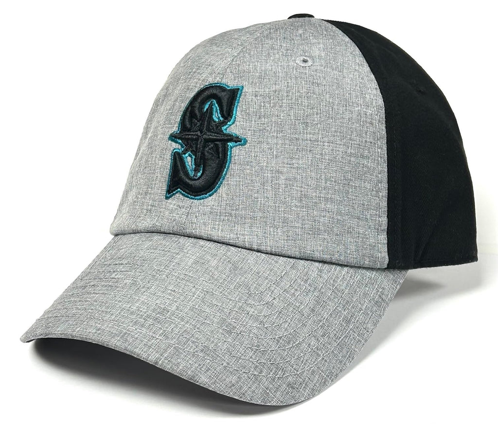 Fan Favorite Seattle Mariners Black Tonal Pop Shade Logo Gray Hat Cap Adult Men's Adjustable