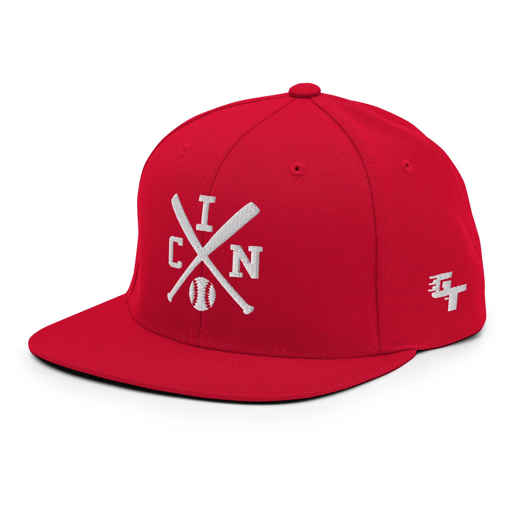 Cincinnati Baseball Bats Retro Red CIN Snapback Hat Baseball Cap