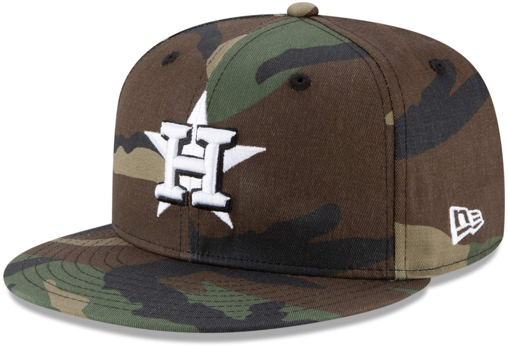 New Era Unisex-Adult MLB 9Fifty Camo Primary Logo Adjustable Snapback Hat Cap One Size Fits All - Houston Astros Camo Green