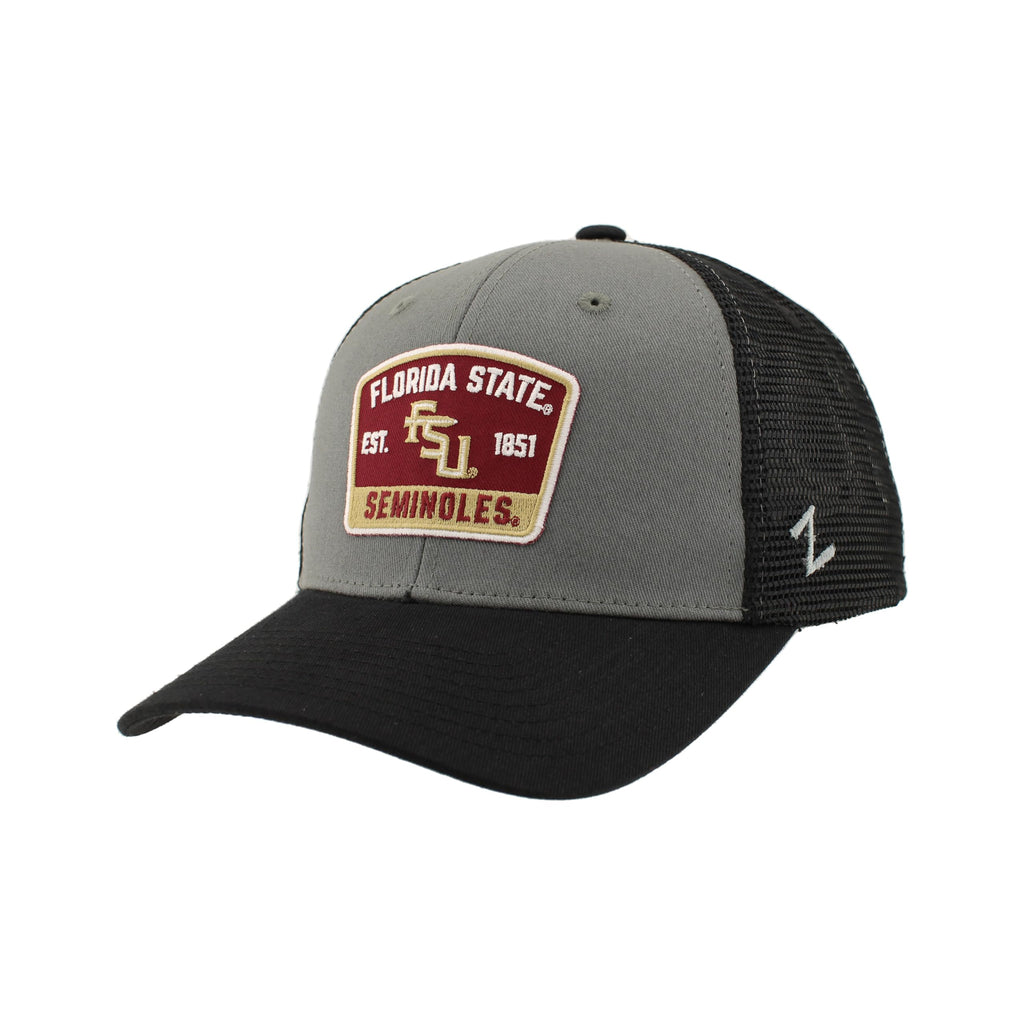 ZHATS Standard NCAA Officially Licensed Snapback Hat Big Rig Patch Black Gray Switchback, One Size