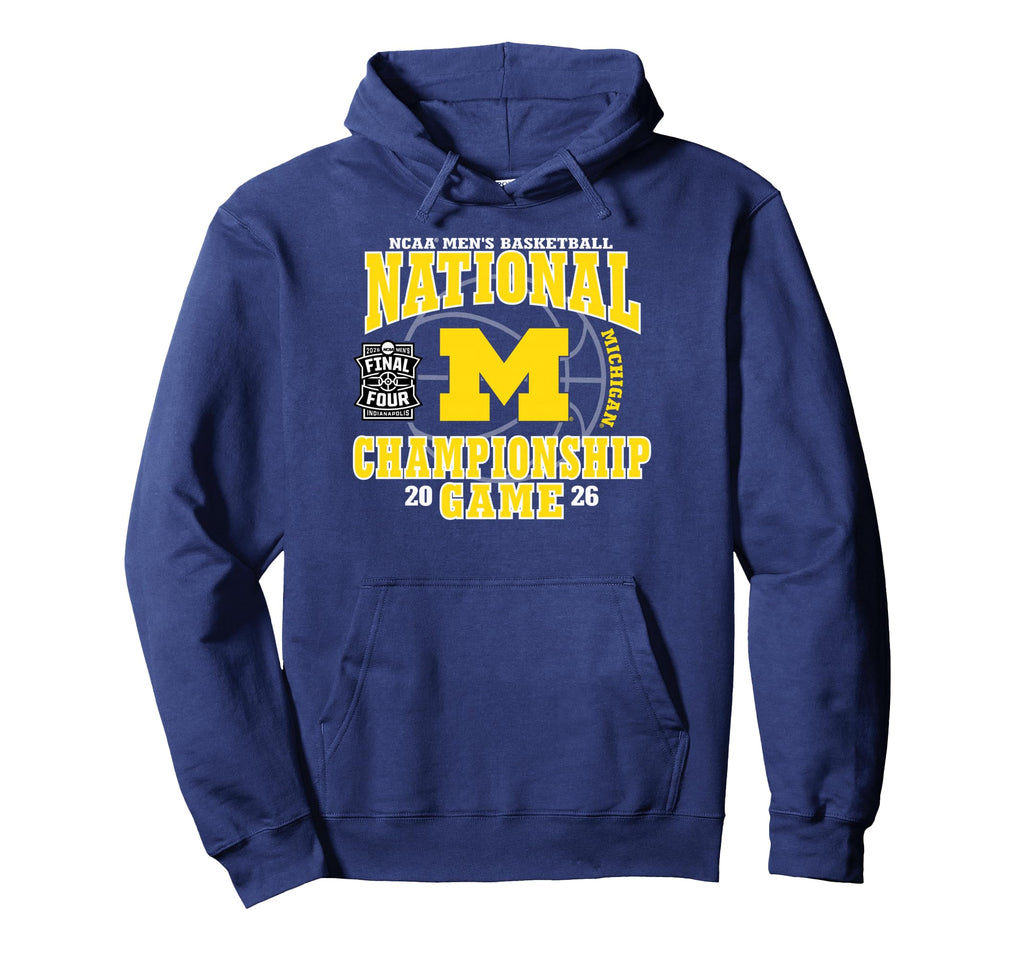 Michigan Wolverines Championship Game 2026 Men's Basketball Pullover Hoodie