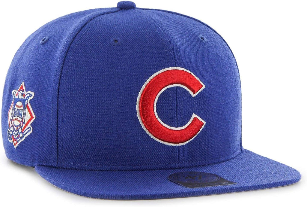 '47 MLB Sure Shot Captain Hat Adjustable Structured 6-Panel Snapback Hat Cap, Adult One Size Fits All (One Size, Chicago Cubs)