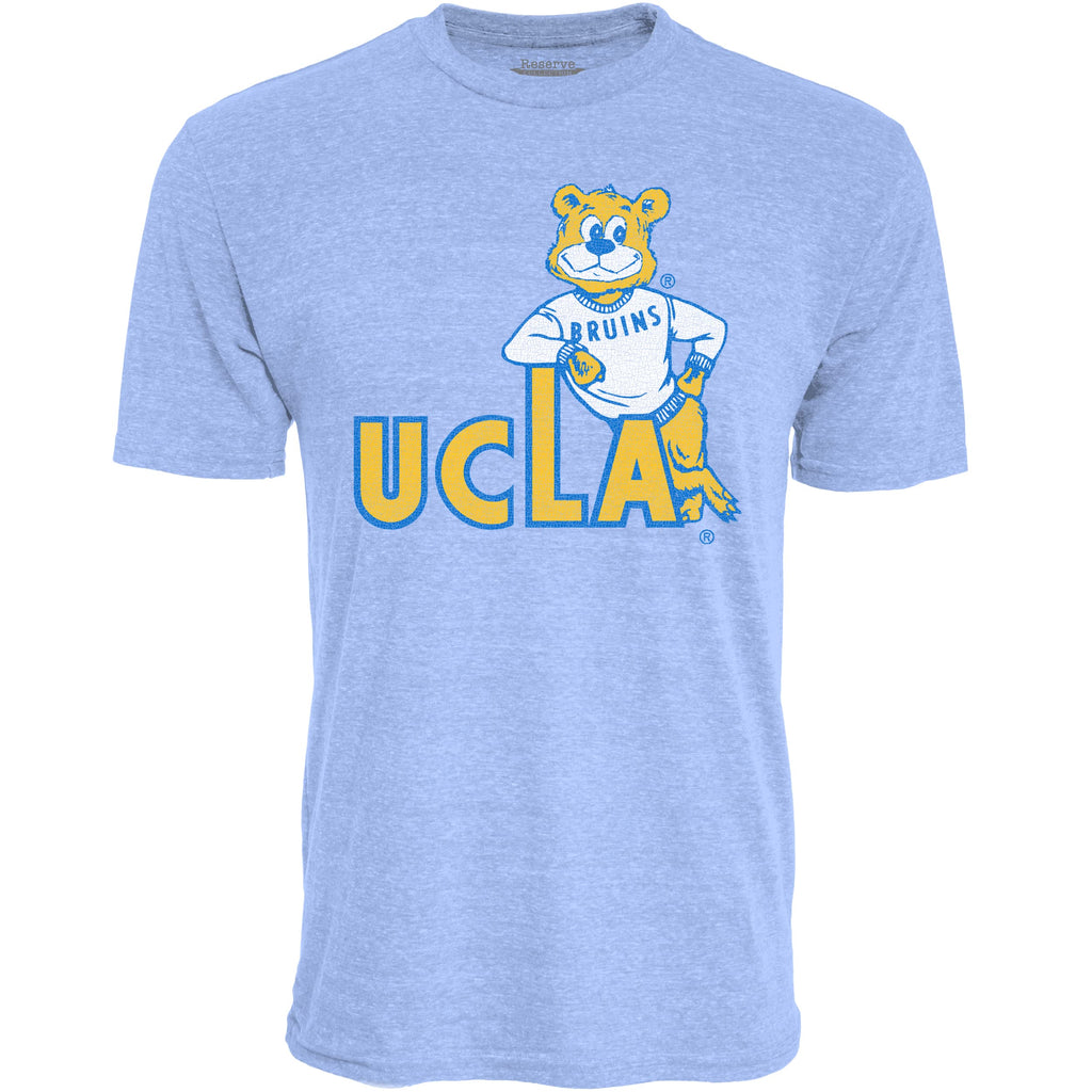 Reserve Collection by Blue 84 UCLA Bruins Tri-Blend T-Shirt Vintage Retro Team Color, Cornflower Blue, Small