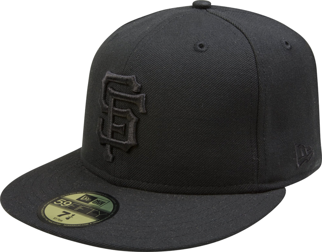 New Era MLB San Francisco Giants Black on Black 59FIFTY Fitted Cap, 7 7/8