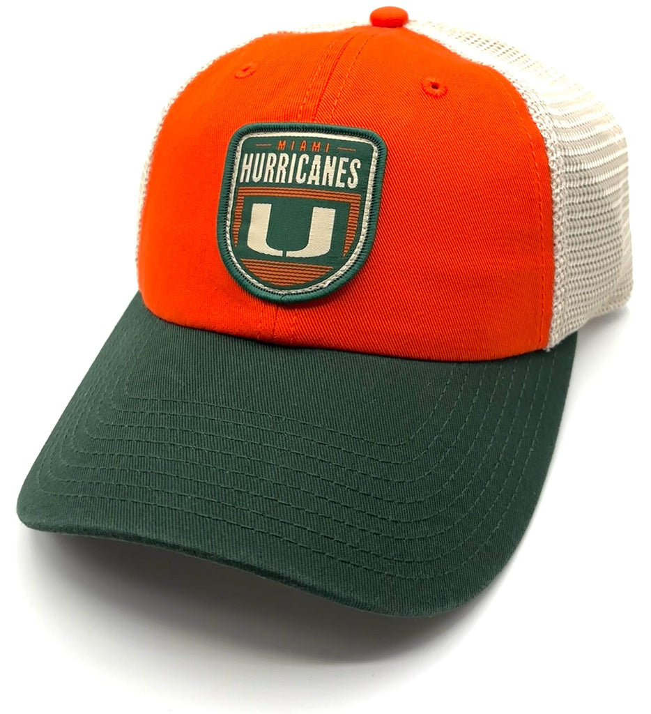 Officially Licensed University Miami Hat Classic Relaxed Fit Hurricanes Team Logo Adjustable Mesh Trucker Snapback Baseball Sports Cap
