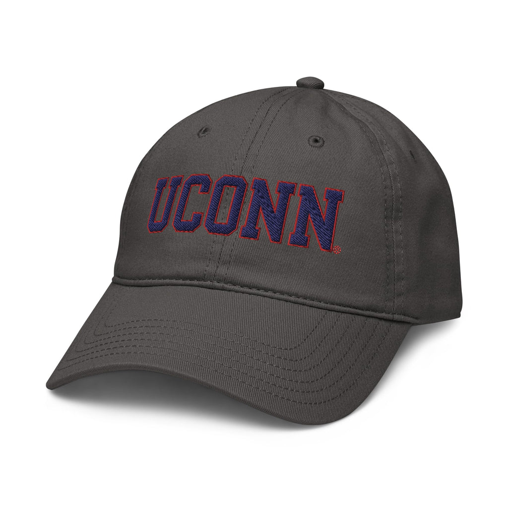 Elite Authentics Connecticut Huskies Adult Unisex Cap Asphalt Grey Cotton Adjustable Baseball Cap
