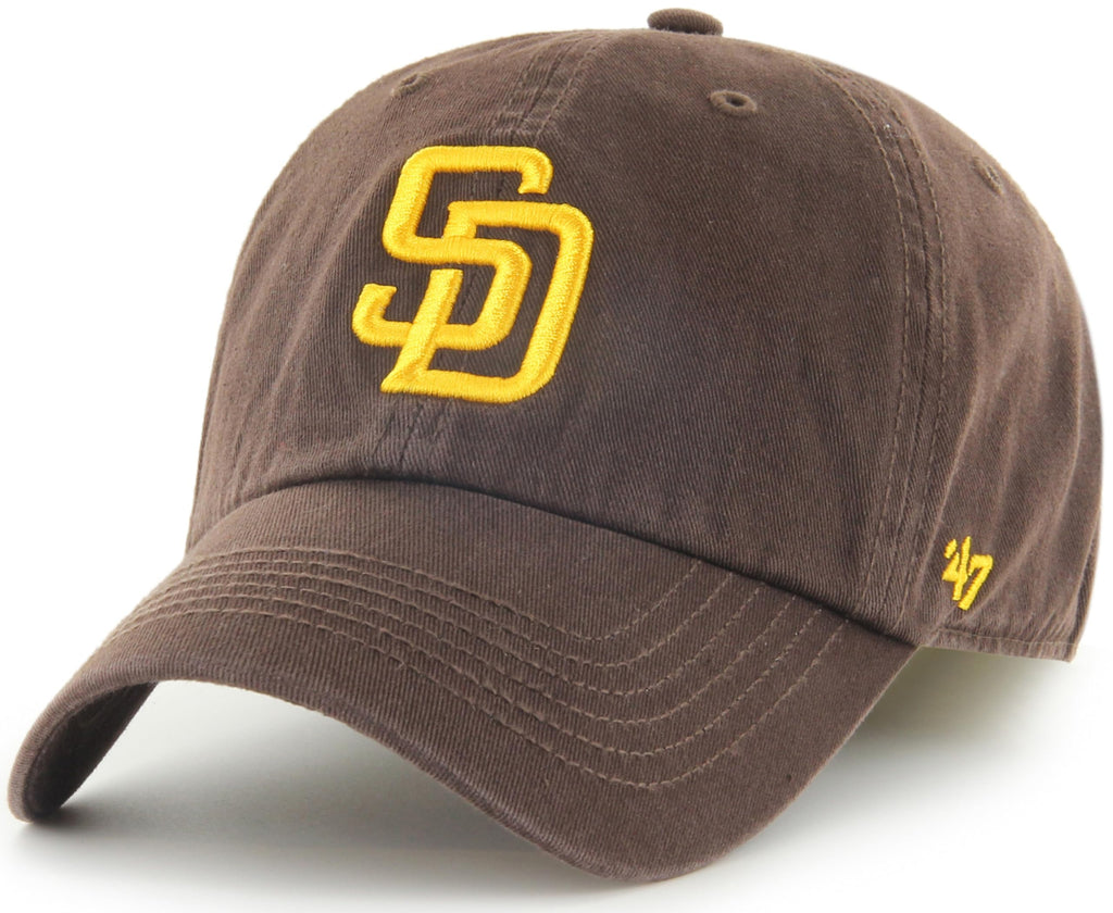 47 MLB Team Color Primary Logo Franchise Fitted Baseball Hat Cap, Unisex Adult - San Diego Padres - Brown (Small)