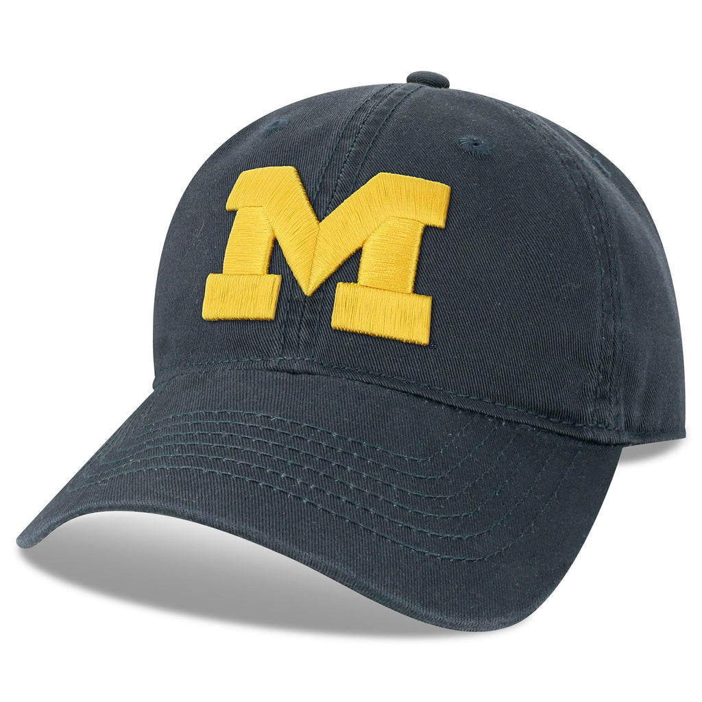 Legacy NCAA Officially Licensed Baseball Hat, Michigan Wolverines, Lightweight Cap for Men & Women, Relaxed Twill Adjustable (EZA), Navy, One Size Fits Most, Adjustable Fabric Closure