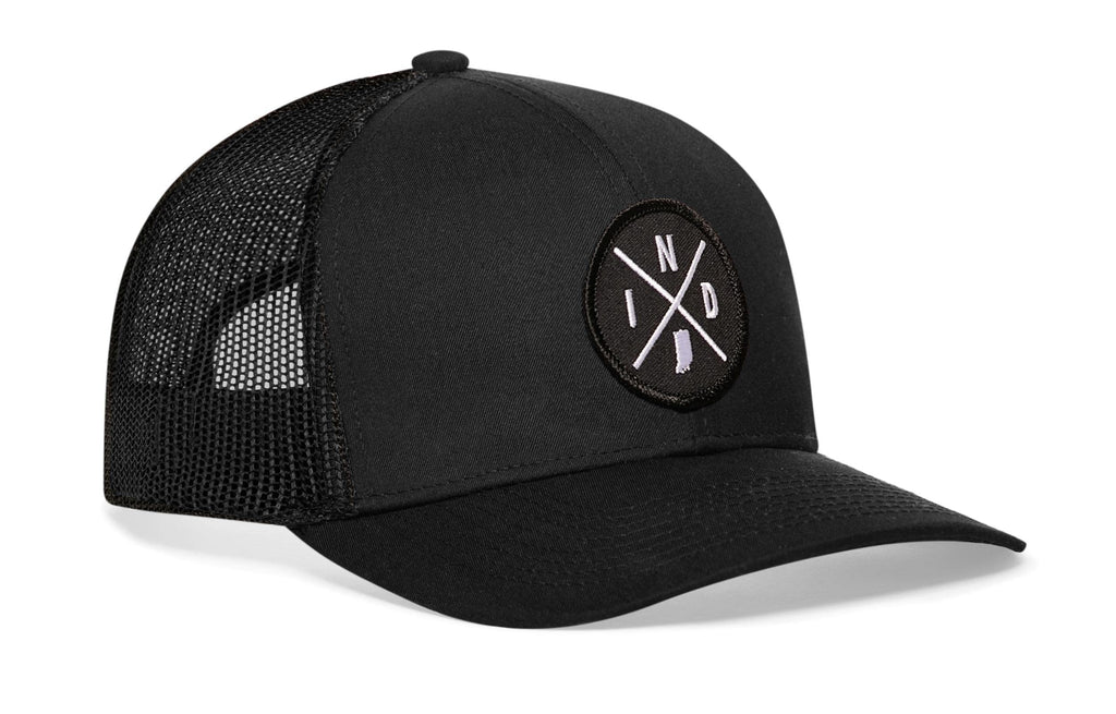 HAKA Indiana Black Trucker Hat – IND Mesh Snapback Cap for Men, Women & Golf, City X Design Baseball Dad Hat