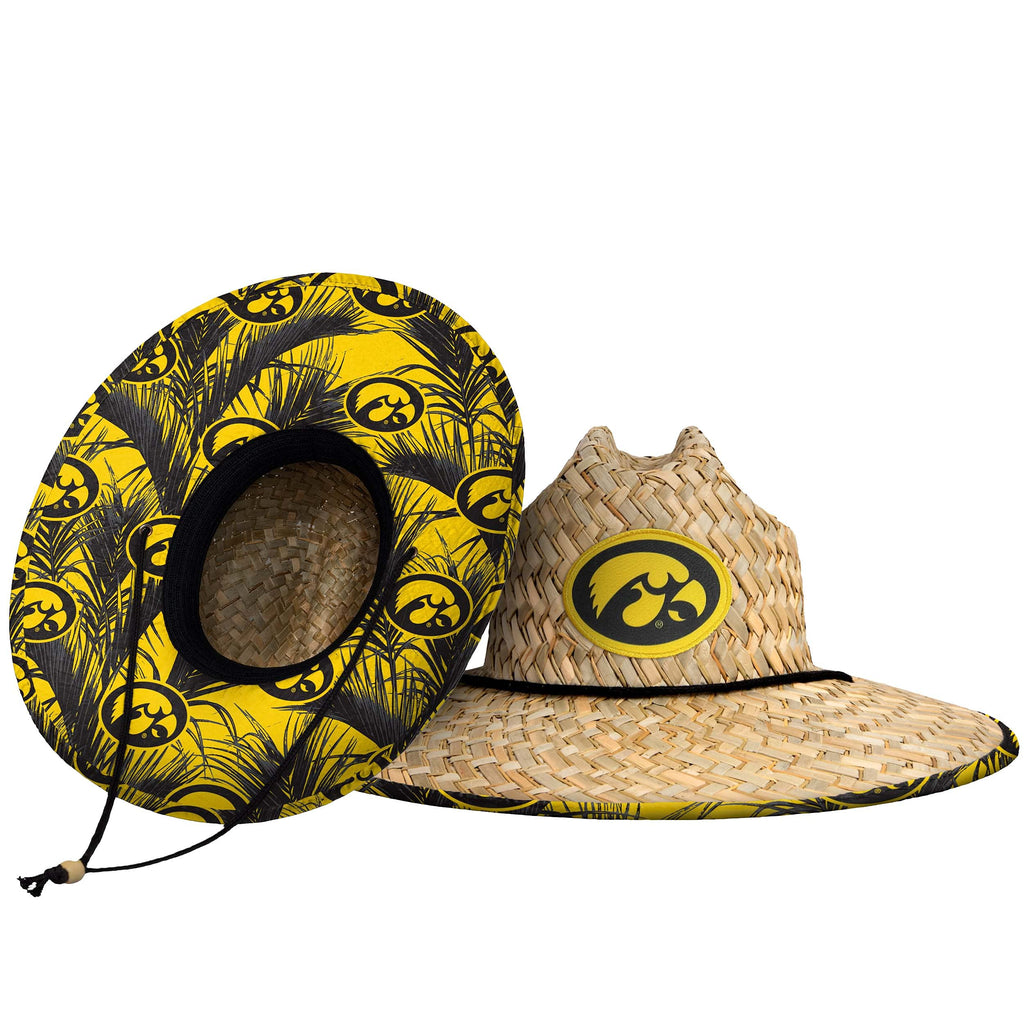FOCO unisex adult Ncaa College Team Logo Floral Sun Straw Hat, Team Logo, One Size US