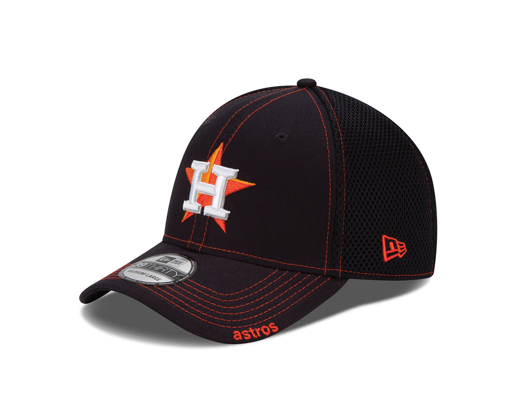 New Era MLB Houston Astros NEO 39Thirty Stretch Fit Cap, Black, Small