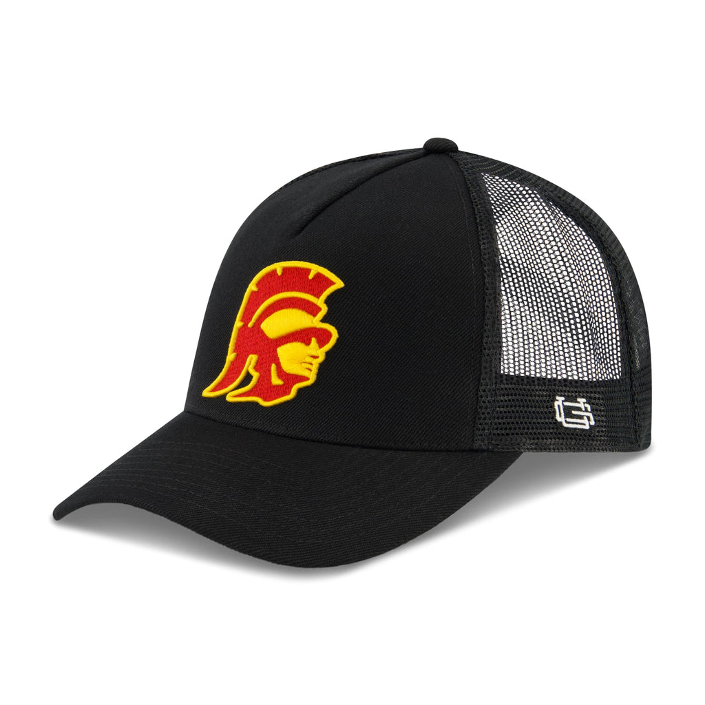 Ultra Game NCAA Official Adults Snap Back All Around The World Trucker Baseball Cap Hat - Unisex, University of Southern California, Black, 1SIZE