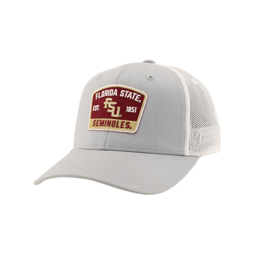 ZHATS Standard NCAA Officially Licensed Snapback Hat Big Rig Patch Gray White Switchback