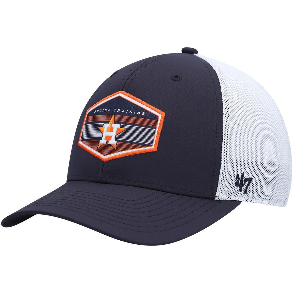 47 MLB Burgess Adjustable Snapback Mesh Trucker Hat, Adult One Size Fits All (Houston Astros)