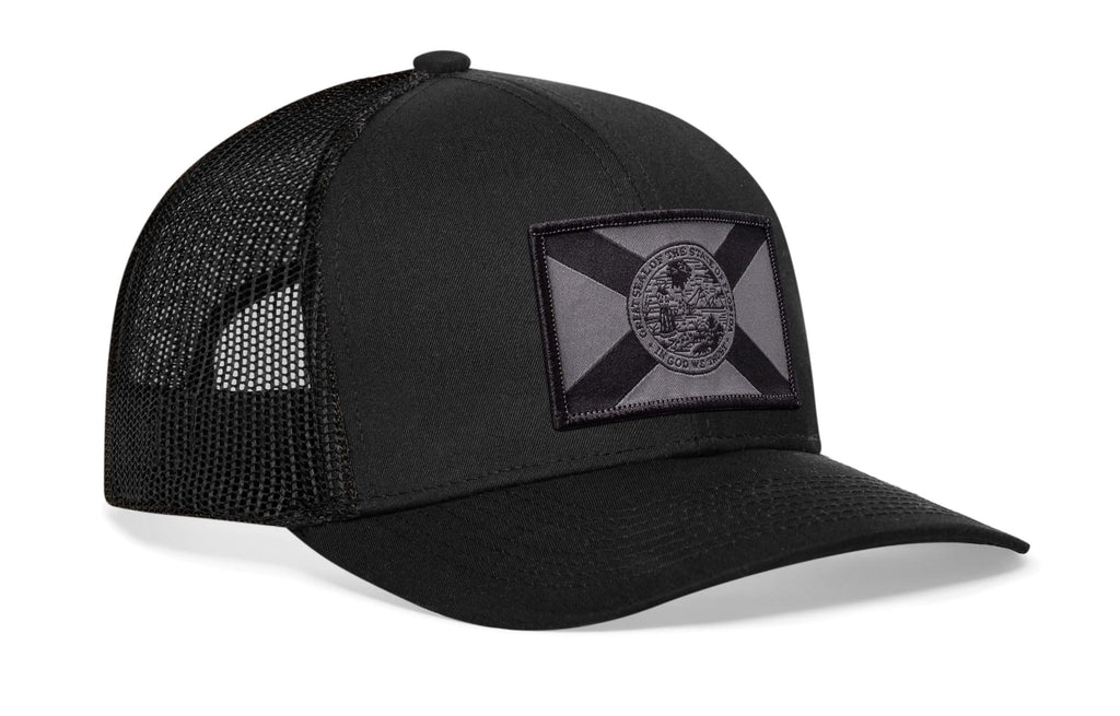 HAKA Florida Flag Black Trucker Hat – Tactical Florida Mesh Snapback Cap for Men, & Women Golf Baseball Dad Hat