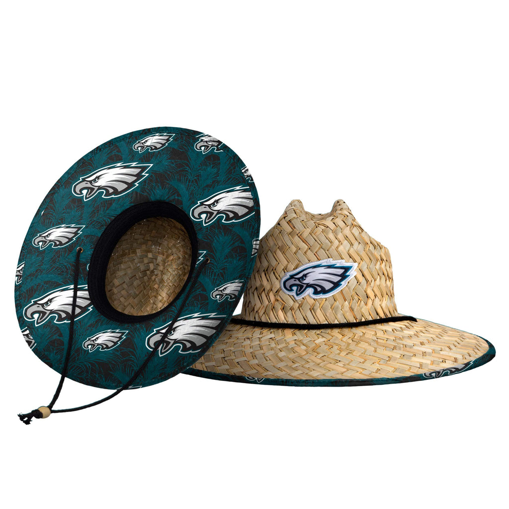 FOCO Unisex Adult NFL Team Logo Floral Sun Straw Hat, Team Logo, One Size US