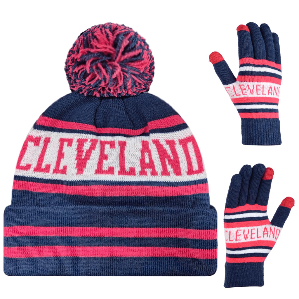 Vintage Classic Skull Cap Beanie Hat Cuffed Winter Hat Knit Comes with Warm Gloves Gifts for Unisex Fans