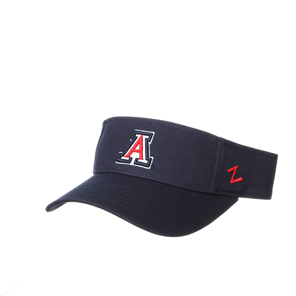 NCAA Arizona Wildcats Mens Adjustable Visor Drill, Arizona Wildcats Navy, Adjustable