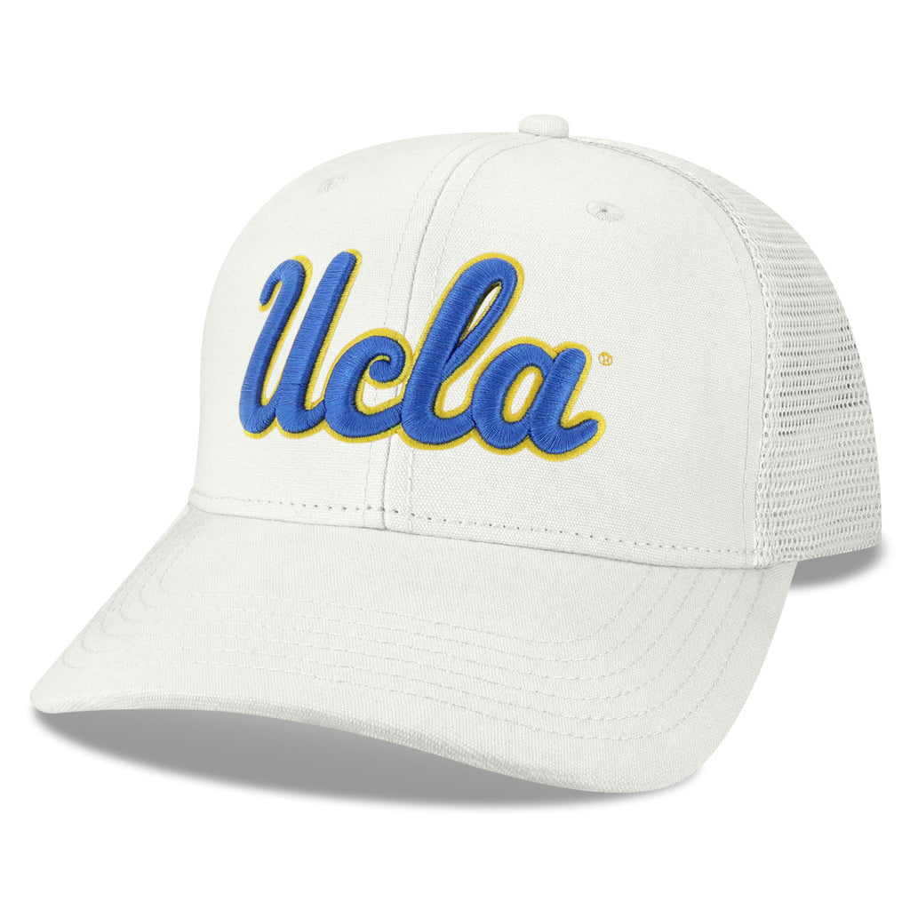 Legacy NCAA Officially Licensed Baseball Hat, UCLA Bruins, Lightweight Cap for Men & Women, Mid-Pro Snapback Adjustable (MPS), White Trucker, One Size Fits Most, Snapback Closure
