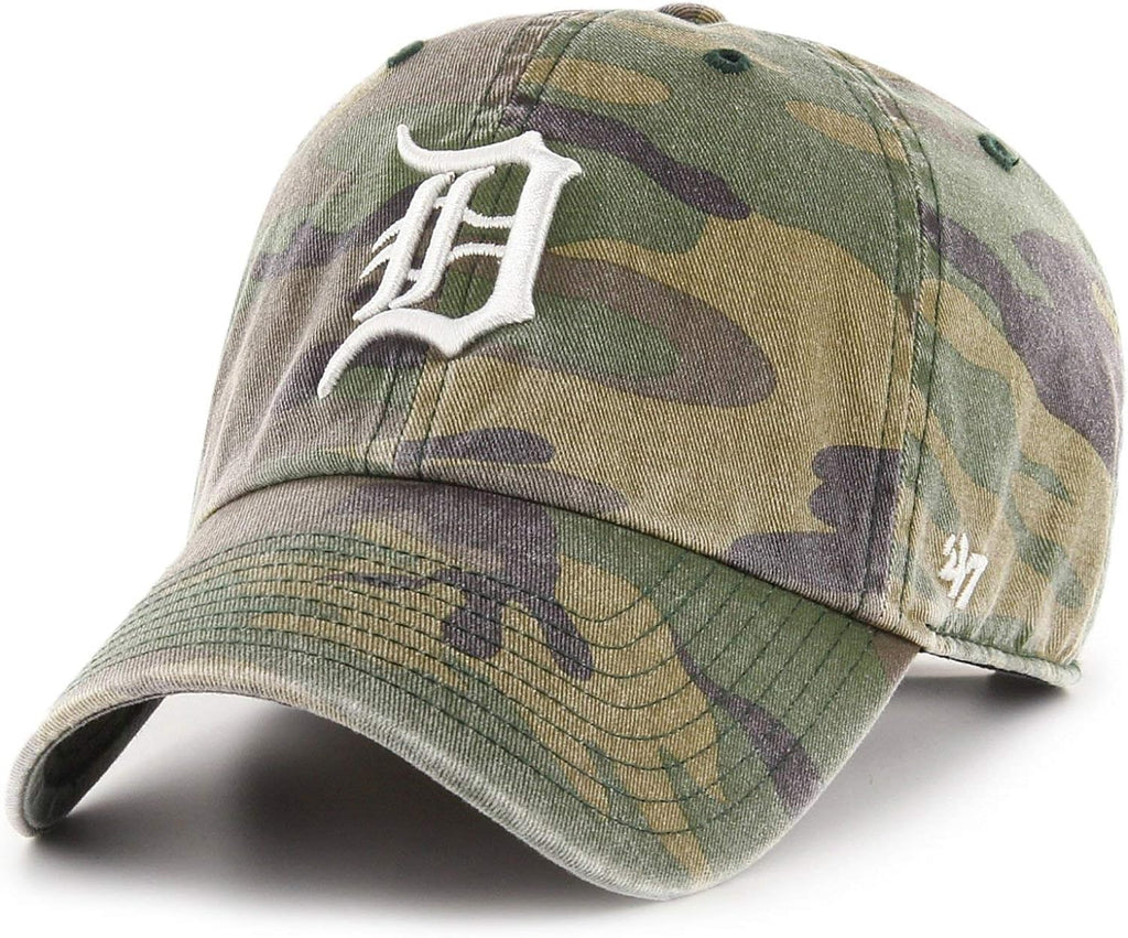 '47 MLB Unisex-Adult Camo Clean Up Adjustable Hat Cap One Size (US, Alpha, One Size, Detroit Tigers)