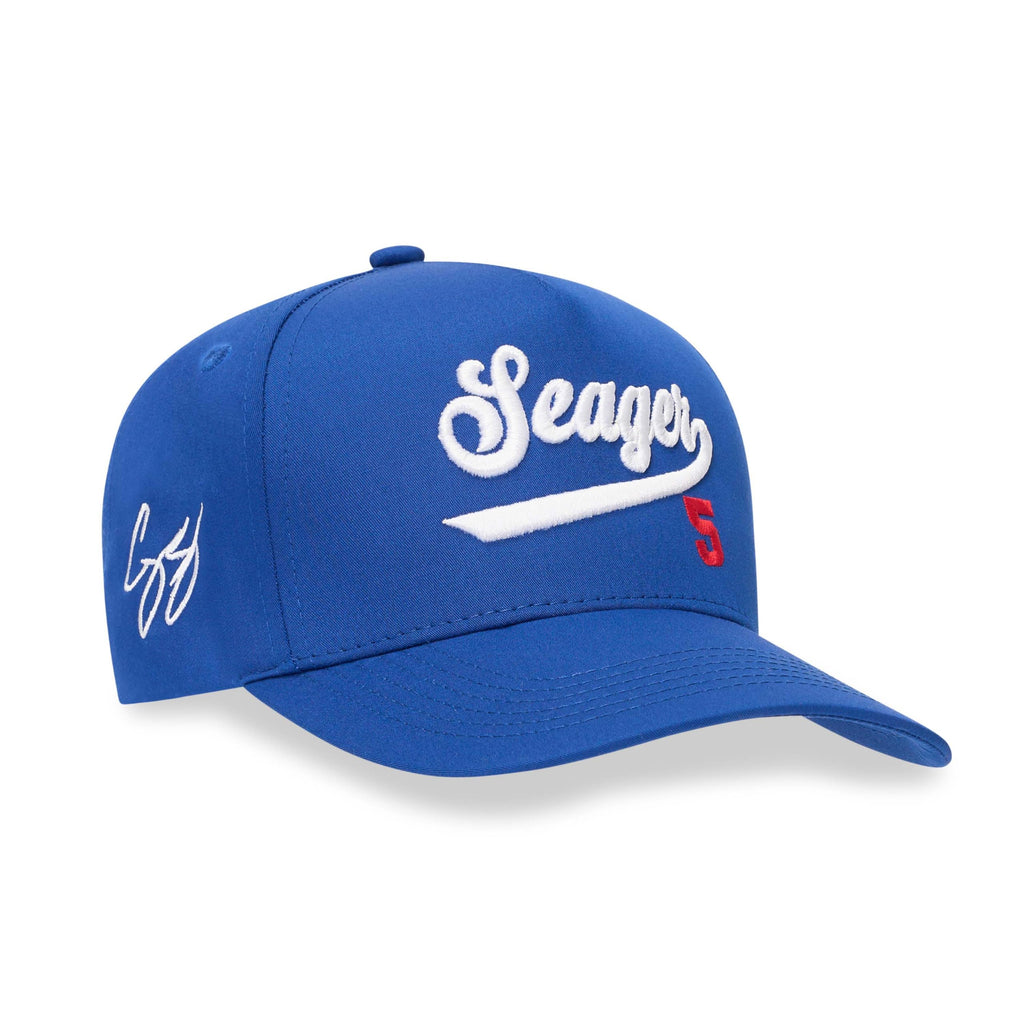 Corey Seager Texas Baseball Hat | Officially Licensed MLBPA Adjustable Snapback Cap, Embroidered Performance Curved Brim Hat for Men, Women & Kids Royal Blue