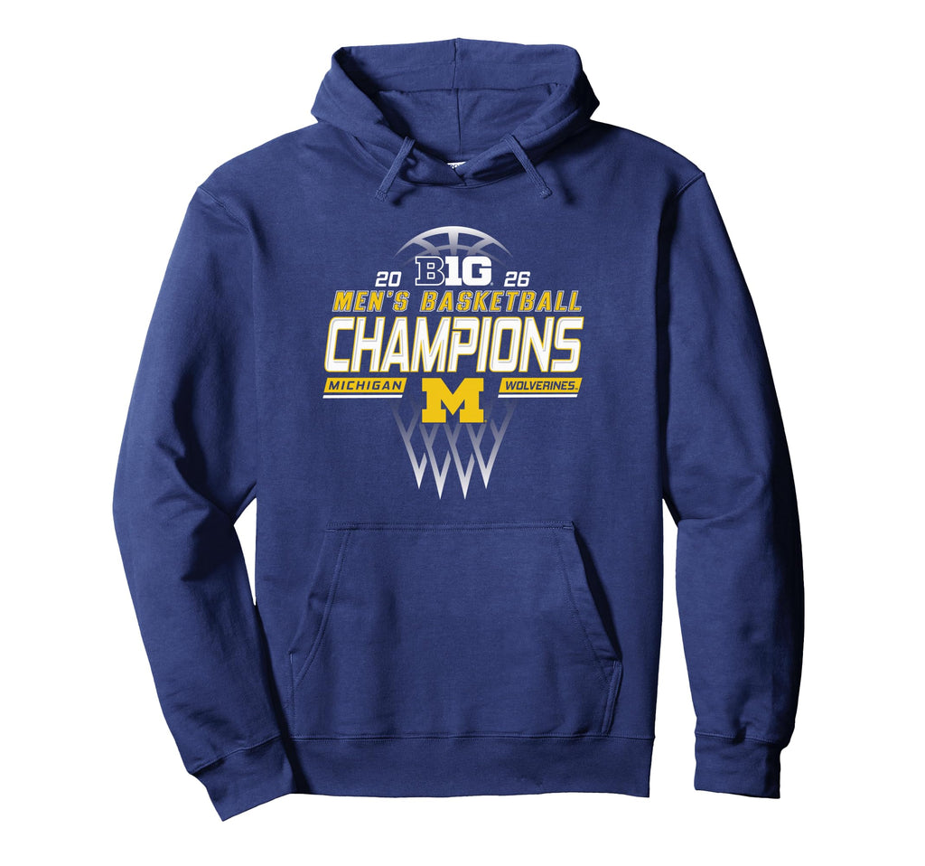 Michigan Wolverines Men's Basketball Big Ten Champs 2026 Pullover Hoodie