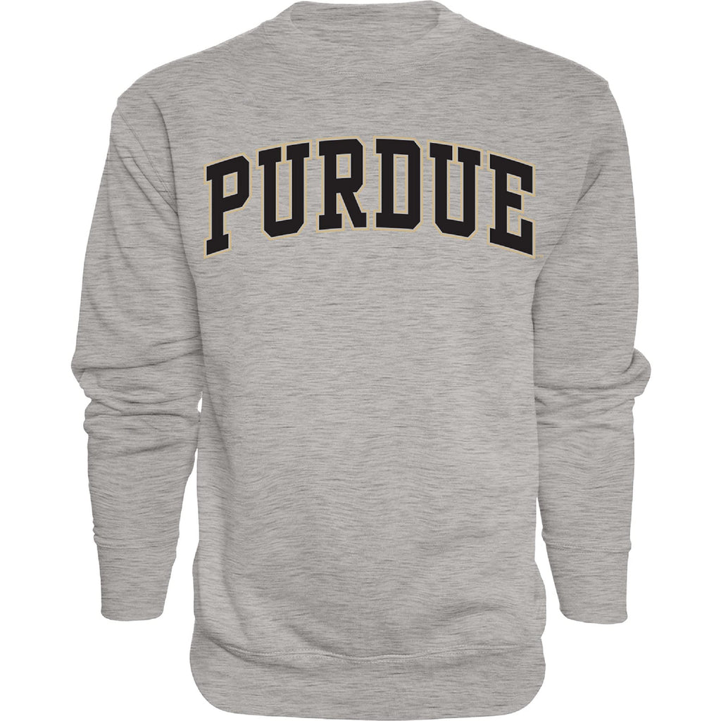Blue 84 Men's Purdue Boilermakers Arching Team Name Dark Heather Crewneck Sweatshirt, Purdue Boilermakers Dark Heather, Medium