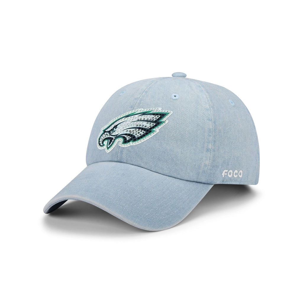 FOCO Philadelphia Eagles NFL Rhinestone Logo Denim Casual Cap
