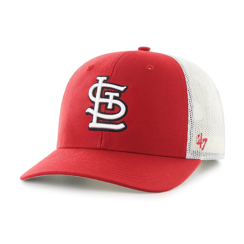 '47 MLB Trucker Snapback Adjustable Hat, Adult One Size Fits All - St Louis Cardinals Red